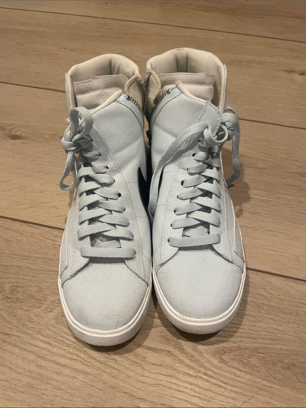 Nike Women's High-Top Sneakers in Light Blue and White